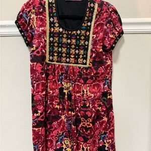 Rapsodia Vibrant Multicolor Dress with Embroidered Detail